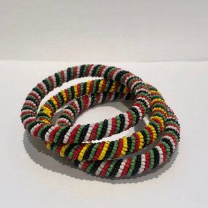 Pan-African Beaded Bangle Large